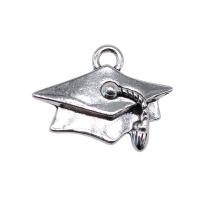 Zinc Alloy Hat Pendants doctorial hat antique silver color plated vintage & DIY nickel lead & cadmium free Sold By PC