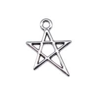 Tibetan Style Star Pendant, antique silver color plated, vintage & DIY & hollow, nickel, lead & cadmium free, 18x13mm, Sold By PC