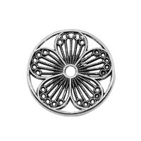 Tibetan Style Flower Pendants, Flat Round, antique silver color plated, vintage & DIY & hollow, nickel, lead & cadmium free, 25x25mm, Sold By PC