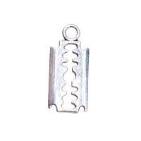 Tibetan Style Pendants, Razor Blade, antique silver color plated, vintage & DIY & hollow, nickel, lead & cadmium free, 11x24mm, Sold By PC