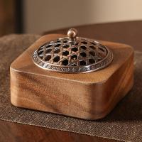 Walnut wood Incense Burner, with Brass, handmade, for home and office & durable, 101x72mm, Sold By PC