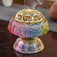 Lampwork Incense Burner, handmade, for home and office & durable, more colors for choice, 98x100mm, Sold By PC