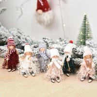 bois Ornements suspendus de Noël, avec Viscose & Fibre, fait à la main, Mignon & styles différents pour le choix, plus de couleurs à choisir, 45x100mm, Vendu par PC
