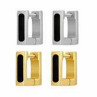 Stainless Steel Drop Earring 304 Stainless Steel Square Vacuum Ion Plating fashion jewelry & Unisex & enamel Sold By PC