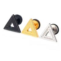 Stainless Steel Stud Earrings 304 Stainless Steel Triangle Vacuum Ion Plating fashion jewelry & Unisex 12mm Sold By PC