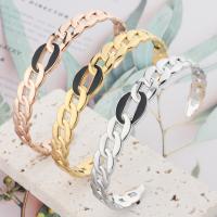 304 Stainless Steel Cuff Bangle, plated, fashion jewelry & for woman & epoxy gel, more colors for choice, 65mm, Sold By PC