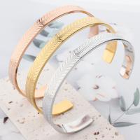 304 Stainless Steel Cuff Bangle, plated, fashion jewelry & for woman, more colors for choice, 65mm, Sold By PC