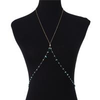 Body Chain Jewelry 304 Stainless Steel with Natural Stone & Crystal fashion jewelry & for woman Sold By Strand