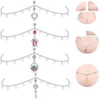 Stainless Steel Belly Ring 316L Stainless Steel for woman & with rhinestone Length Approx 70 cm Sold By PC