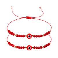 Evil Eye Jewelry Bracelet Resin with Polyester Cord & Crystal Bohemian style & Unisex Length Approx 4-11 Inch Sold By PC