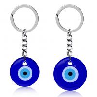 Bag Purse Charms Keyrings Keychains, Tibetan Style, with PU Leather & Glass, Evil Eye, fashion jewelry & Unisex, more colors for choice, Sold By PC