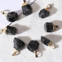 Gemstone Pendants Jewelry, Schorl, irregular, natural & DIY, more colors for choice, 15-30mm, 5PCs/Lot, Sold By Lot