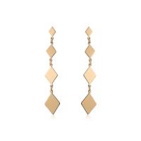 Brass Drop Earring, Rhombus, gold color plated, fashion jewelry & for woman, nickel, lead & cadmium free, 70x13mm, Sold By Pair