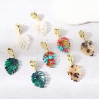 Resin Earring Zinc Alloy with Resin Leaf fashion jewelry & for woman nickel lead & cadmium free Sold By Pair