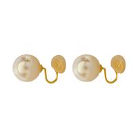 Brass Drop Earring with Plastic Pearl gold color plated fashion jewelry & for woman nickel lead & cadmium free Sold By Pair