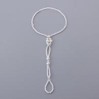 Fashion Toe Enkelband, Plastic Pearl, mode sieraden & voor vrouw, wit, Binnendiameter:Ca 80mm, Verkocht door PC