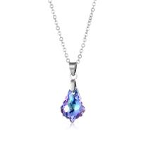 Crystal Necklace, 304 Stainless Steel, with Crystal, with 1.97inch extender chain, polished, fashion jewelry & for woman, more colors for choice, Length:Approx 15.75 Inch, Sold By PC