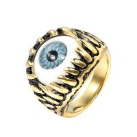 Bijoux Finger Evil Eye Anneau, Acier inoxydable 304, bijoux de mode & unisexe & normes différentes pour le choix, plus de couleurs à choisir, Vendu par PC