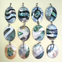 Shell Pendants, Oval, Unisex & different styles for choice, more colors for choice, 40x52mm, Sold By PC