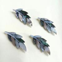 Shell Brooch, Leaf, Unisex & can be used as brooch or pendant, mixed colors, 23x59mm, Sold By PC