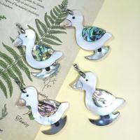 Shell Pendants, Duck, Unisex, mixed colors, 40x56mm, Sold By PC
