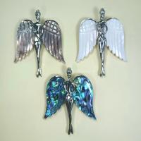 Shell Brooch with Zinc Alloy Angel silver color plated Unisex & can be used as brooch or pendant Sold By PC