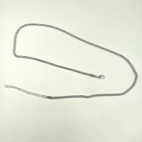 Iron Necklaces with 5cm extender chain platinum color plated Unisex nickel lead & cadmium free 3mm Length Approx 60 cm Sold By PC