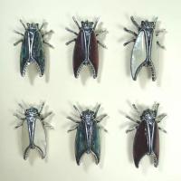 Shell Brooch with Zinc Alloy Cicada silver color plated Unisex & can be used as brooch or pendant Sold By PC