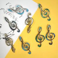 Shell Brooch with Gemstone & Zinc Alloy Music Note silver color plated Unisex & can be used as brooch or pendant Sold By PC