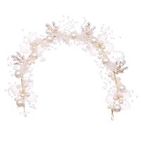 Zinc Alloy Headband with Plastic Pearl for children & with rhinestone nickel lead & cadmium free Sold By PC