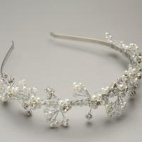 Zinc Alloy Hair Band with Crystal & Plastic Pearl for children & with rhinestone nickel lead & cadmium free Sold By PC