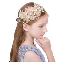 alliage de zinc accessoires de cheveux pour enfants, avec Gaze & perle de plastique, pour les enfants & avec strass, protéger l'environnement, sans nickel, plomb et cadmium, 200x80mm, Vendu par PC