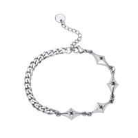 Stainless Steel Jewelry Bracelet 304 Stainless Steel with 1.18inch extender chain fashion jewelry & for man & with rhinestone original color 5mm Length Approx 7.09 Inch Sold By PC