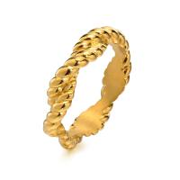 Палец кольцо из нержавеющей стали, Нержавеющая сталь 304, ювелирные изделия моды & разный размер для выбора & Женский, Золотой, 5mm, продается PC