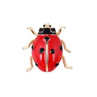 Enamel Brooch Zinc Alloy Ladybug for woman & with rhinestone nickel lead & cadmium free Sold By PC