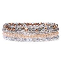 Crystal Bracelets, with Elastic Thread, 4 pieces & for woman, more colors for choice, 3x4mm, Length:19 cm, Sold By Set