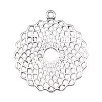 Tibetan Style Flower Pendants, antique silver color plated, DIY & hollow, nickel, lead & cadmium free, 33x30mm, Sold By PC