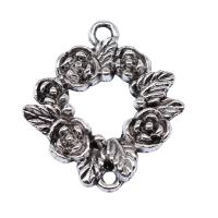 Zinc Alloy Connector Flower antique silver color plated DIY & 1/1 loop & hollow nickel lead & cadmium free Sold By PC
