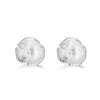 925 Sterling Silver Stud Earrings, Flower, fashion jewelry & for woman, silver color, 9.50x9.50mm, Sold By Pair