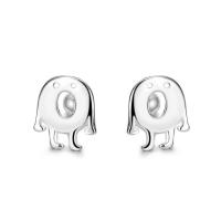 925 Sterling Silver Stud Earrings Ghost Korean style & for woman & hollow silver color Sold By Pair
