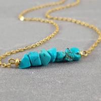 Fashion Turquoise Necklace Zinc Alloy with turquoise plated fashion jewelry & for woman nickel lead & cadmium free Length Approx 17.72 Inch Sold By PC