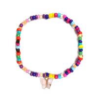 Fashion Jewelry Anklet, Seedbead, with Tibetan Style, gold color plated, for woman, multi-colored, nickel, lead & cadmium free, Length:Approx 7.87 Inch, Sold By PC