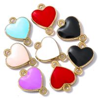Heart Tibetan Style Connector, DIY & enamel, more colors for choice, nickel, lead & cadmium free, 13x10mm, Hole:Approx 1.5mm, Sold By PC
