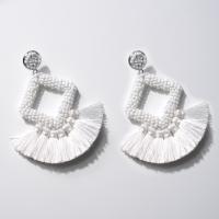 Fashion Fringe Earrings Seedbead for woman & hollow nickel lead & cadmium free Sold By Pair