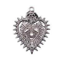 Tibetan Style Pendants, Heart, antique silver color plated, vintage & DIY, nickel, lead & cadmium free, 37x29mm, Sold By PC