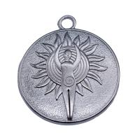 Zinc Alloy Pendants Flat Round plated vintage & DIY nickel lead & cadmium free Sold By PC
