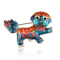 Enamel Brooch, Tibetan Style, plated, fashion jewelry & for woman, nickel, lead & cadmium free, 50x34mm, Sold By PC