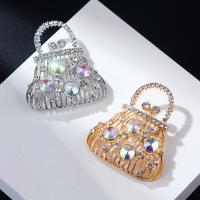Rhinestone Brooch Zinc Alloy Handbag plated fashion jewelry & for woman & with rhinestone nickel lead & cadmium free Sold By PC