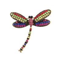 Rhinestone Brooch Zinc Alloy Dragonfly fashion jewelry & for woman & with rhinestone nickel lead & cadmium free Sold By PC