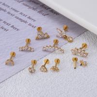 Titanium Stud Earring Set plated 10 pieces & micro pave cubic zirconia & for woman Sold By Set